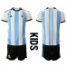 Argentina Hjemmedraktsett Barn VM 2022 Korte ermer (+ Korte bukser)